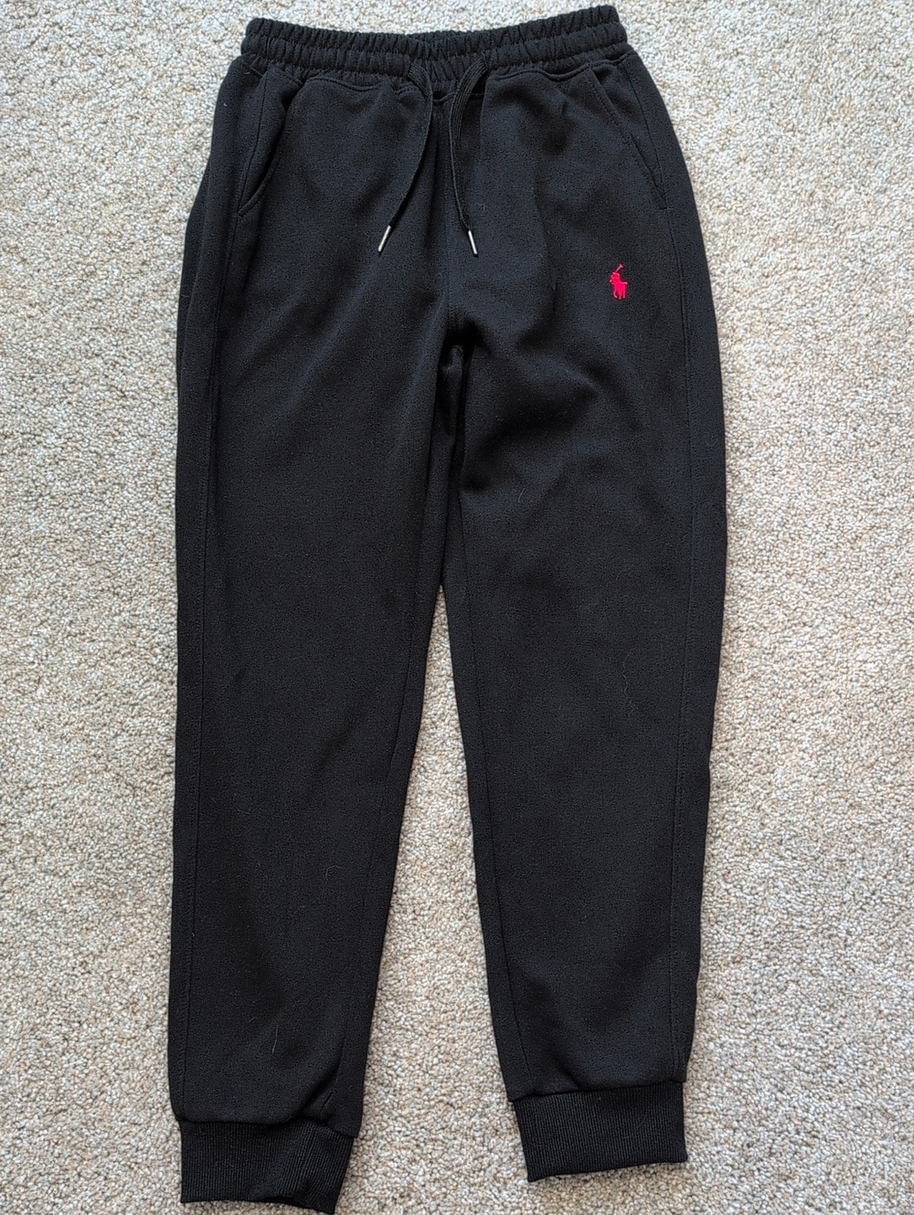 Ralph Lauren Black Track Joggers with Pink Pony